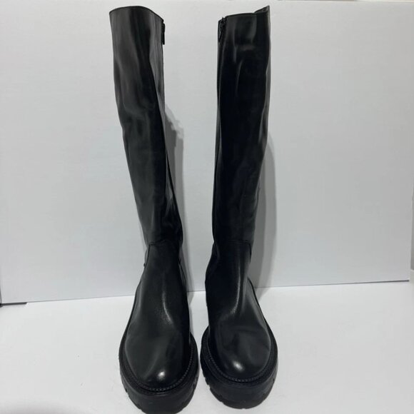 Gosh Womens Knee High Leather Boots Black Size EU40 M US9-9.5 - Picture 3 of 5